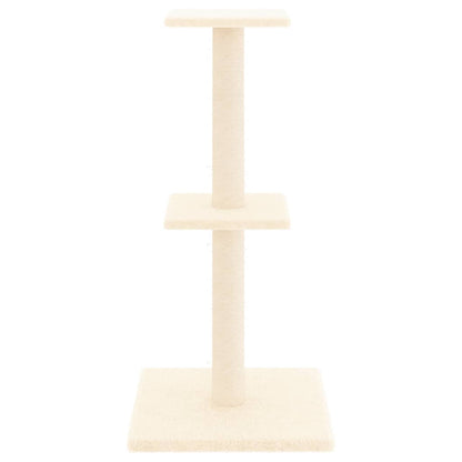 Kattenmeubel met sisal krabpalen 73 cm crèmekleurig