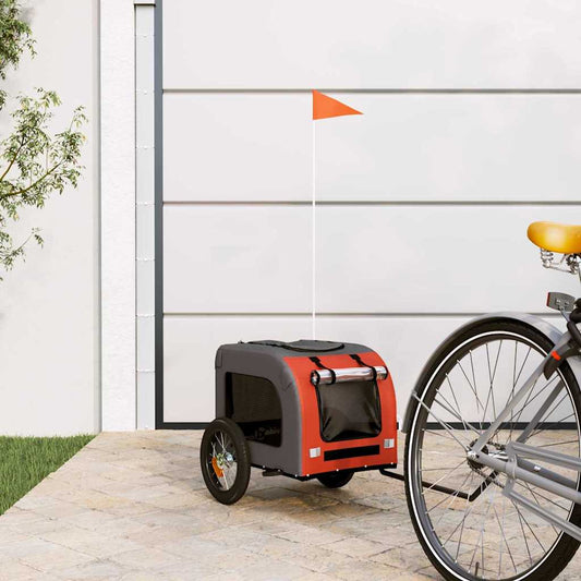 Fietskar voor huisdieren Oranje en grijs 124 x 53 x 53 cm