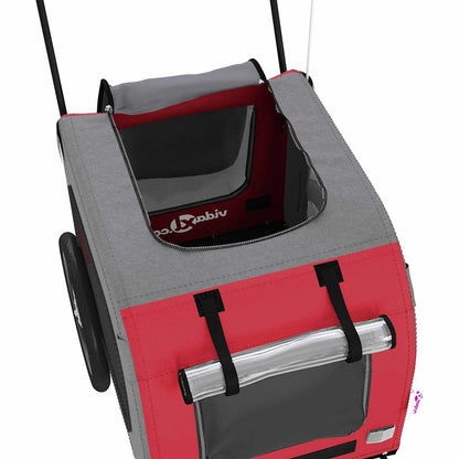 Fietskar voor huisdieren Rood en grijs 124.5 x 63.5 x 53 cm