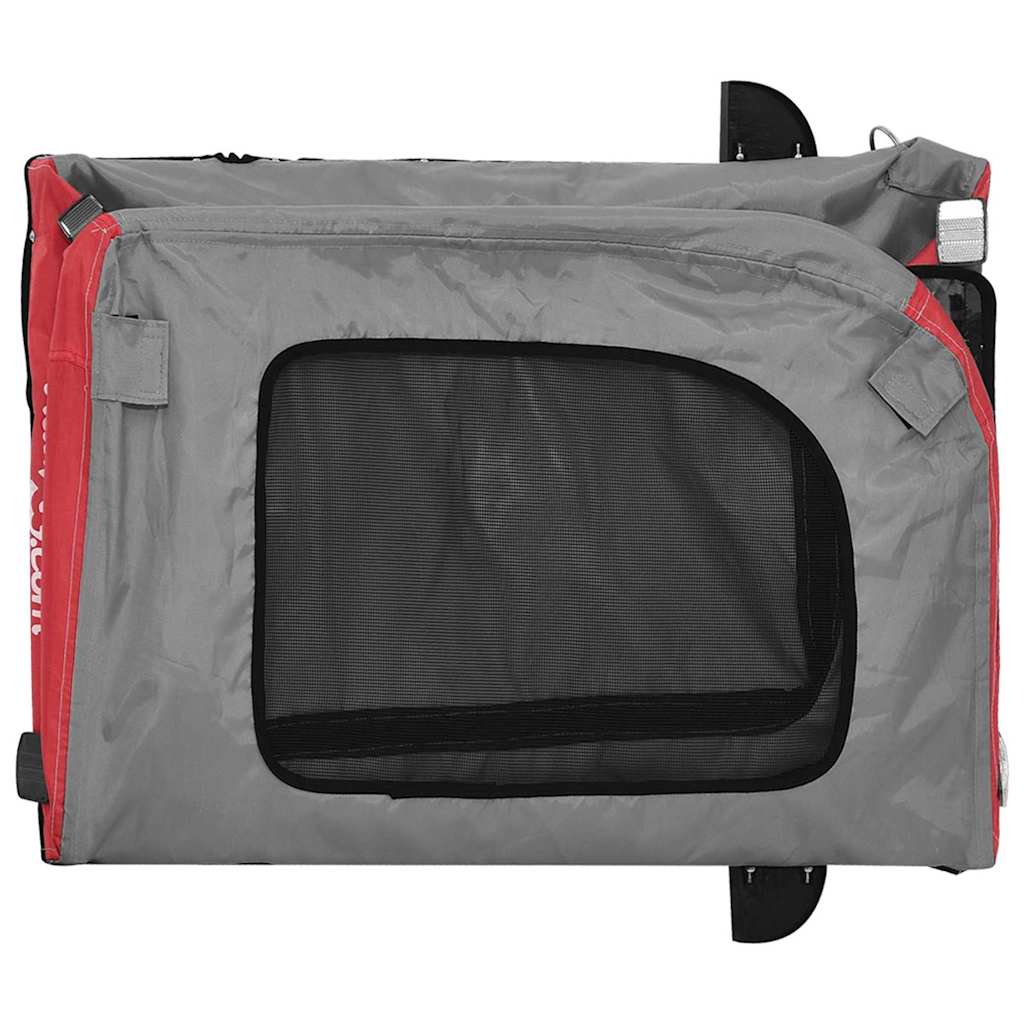 Fietskar voor huisdieren Rood en grijs 124.5 x 63.5 x 53 cm