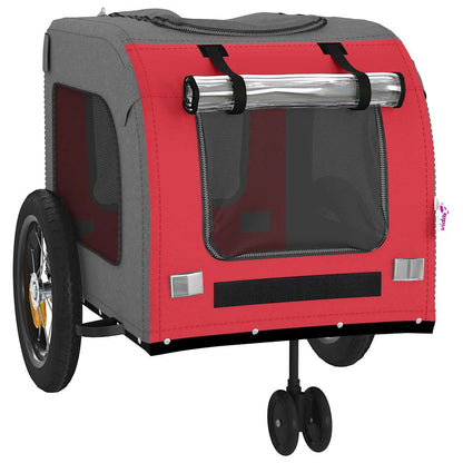 Fietskar voor huisdieren Rood en grijs 124.5 x 63.5 x 53 cm