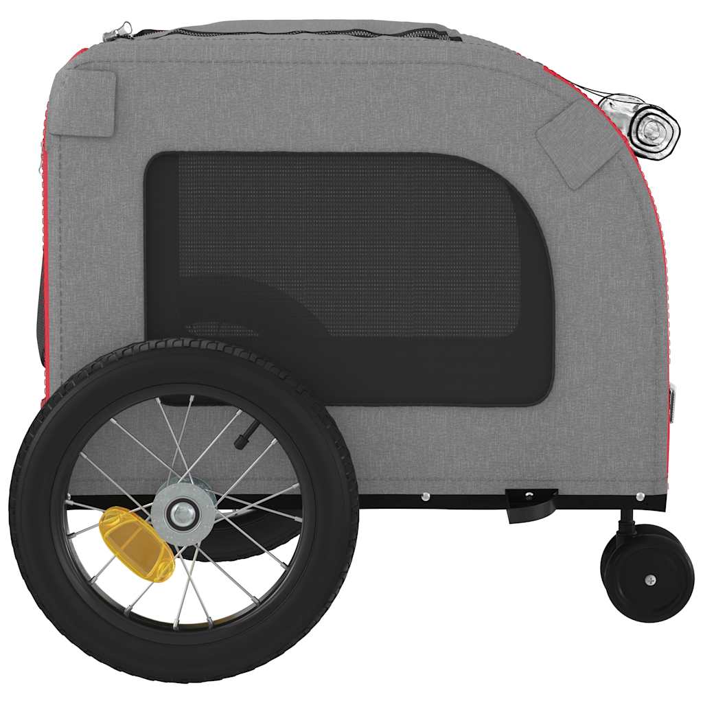 Fietskar voor huisdieren Rood en grijs 124.5 x 63.5 x 53 cm