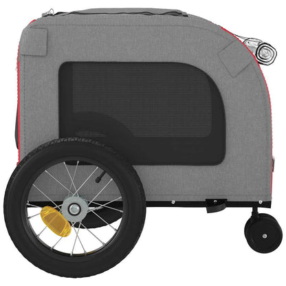 Fietskar voor huisdieren Rood en grijs 124.5 x 63.5 x 53 cm