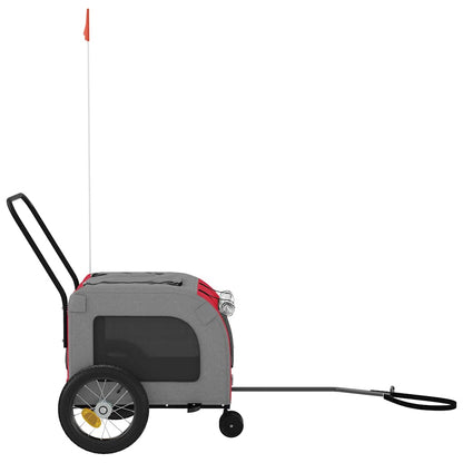 Fietskar voor huisdieren Rood en grijs 124.5 x 63.5 x 53 cm