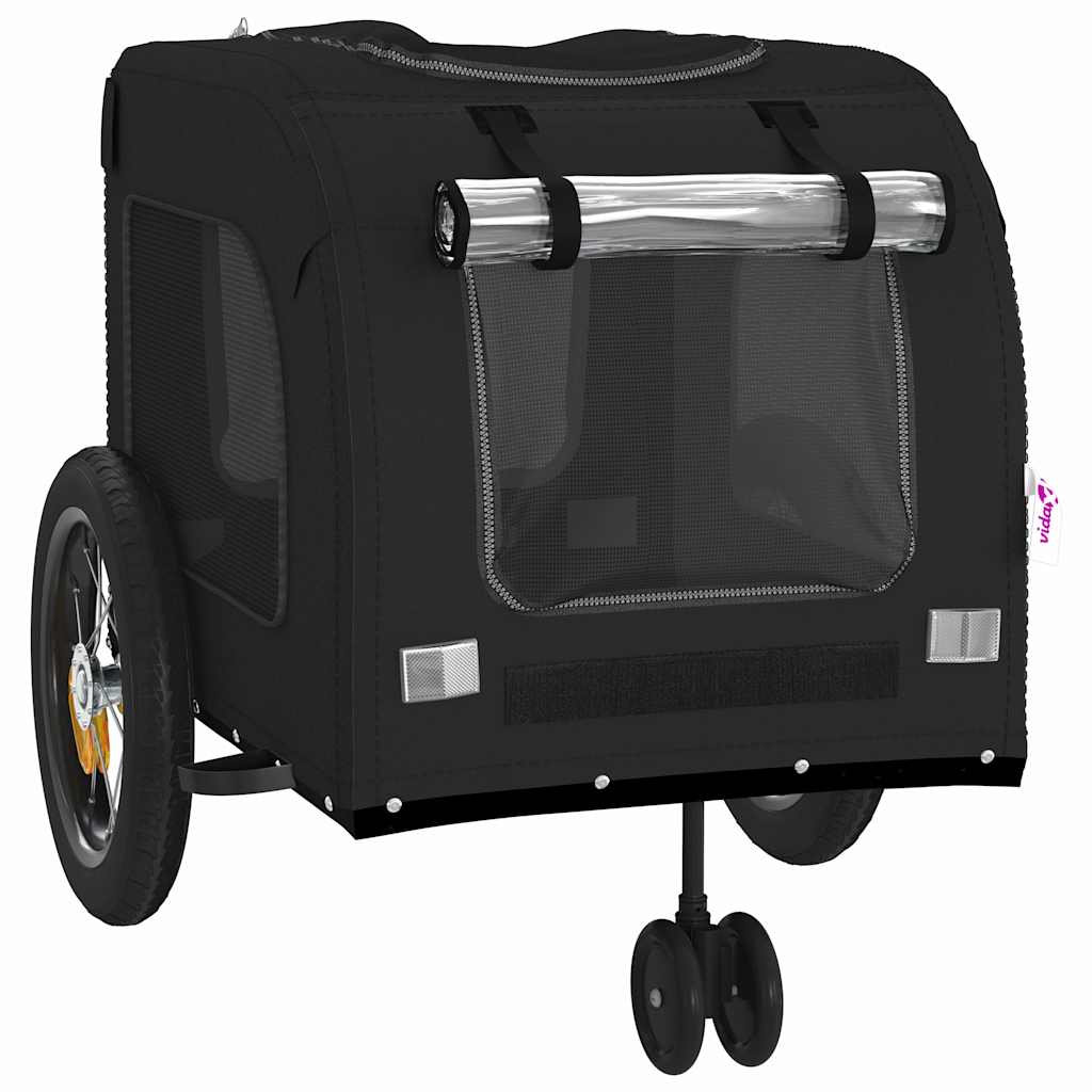 Fietskar voor huisdieren met opslag Zwart 124.5 x 63.5 x 53 cm