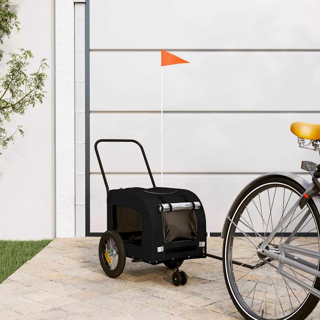 Fietskar voor huisdieren met opslag Zwart 124.5 x 63.5 x 53 cm