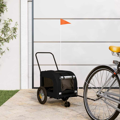 Fietskar voor huisdieren met opslag Zwart 124.5 x 63.5 x 53 cm