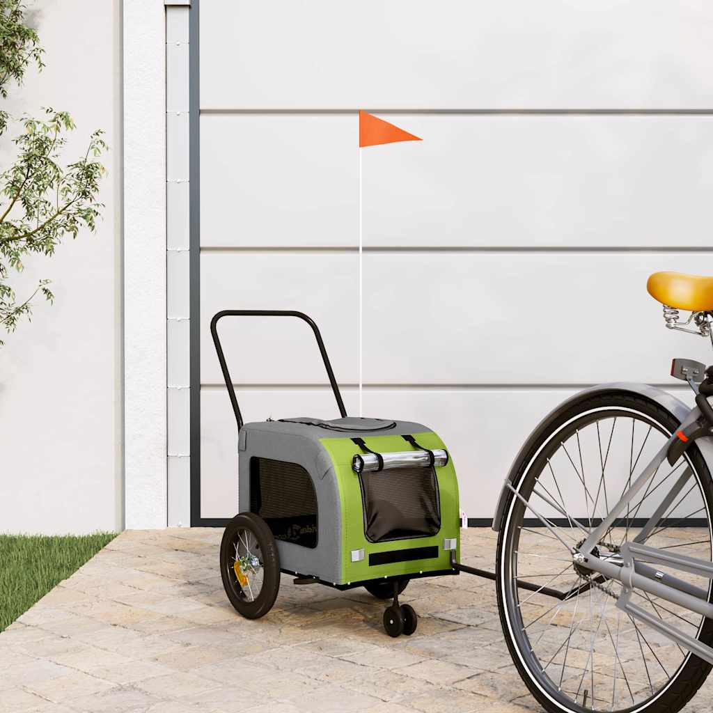 Fietskar voor huisdieren Groen en rood 124.5 x 63.5 x 53 cm