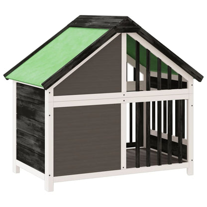 Hondenhok 96x60,5x87 cm massief grenenhout grijs