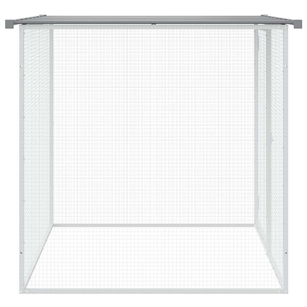 Kippenhok met dak 103x98x90 cm gegalvaniseerd staal lichtgrijs