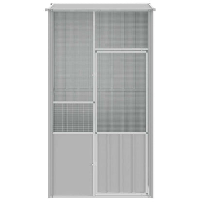 Vogelkooi 115x78x200 cm gegalvaniseerd staal grijs