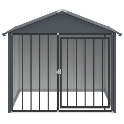 Hondenhok met dak 117x103x102 cm gegalvaniseerd staal zwart