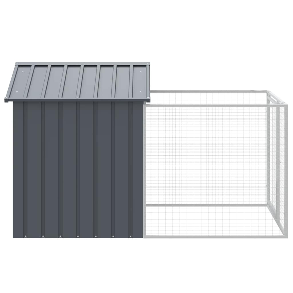 Hondenhok met dak 117x201x123 cm gegalvaniseerd staal antraciet