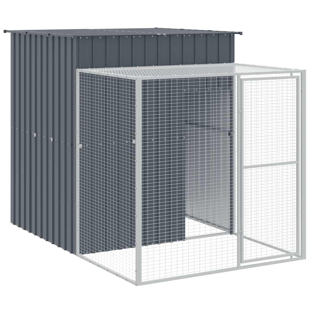 Kippenhok met ren 165x251x181 cm gegalvaniseerd staal antraciet