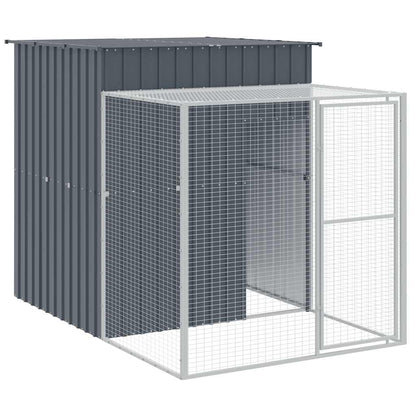 Kippenhok met ren 165x251x181 cm gegalvaniseerd staal antraciet