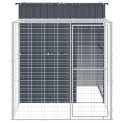 Kippenhok met ren 165x251x181 cm gegalvaniseerd staal antraciet