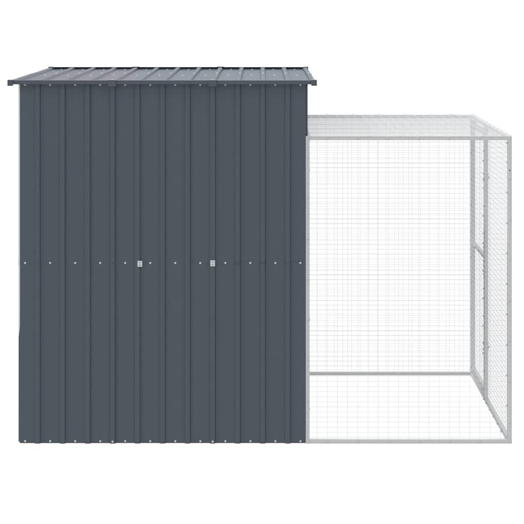Kippenhok met ren 165x251x181 cm gegalvaniseerd staal antraciet