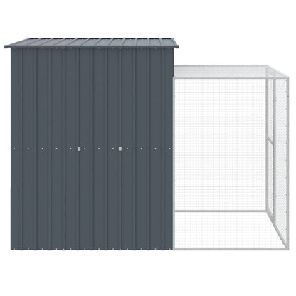 Kippenhok met ren 165x251x181 cm gegalvaniseerd staal antraciet