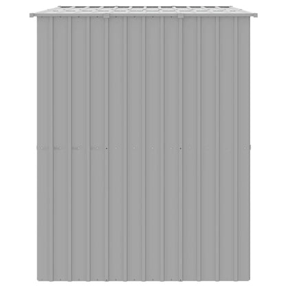 Hondenhok met dak 214x153x181 cm gegalvaniseerd staal grijs