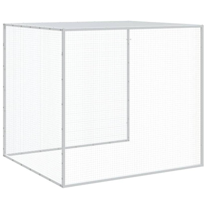 Kippenhok met dak 603x98x90 cm gegalvaniseerd staal lichtgrijs