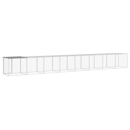 Kippenhok met dak 803x98x90 cm gegalvaniseerd staal lichtgrijs
