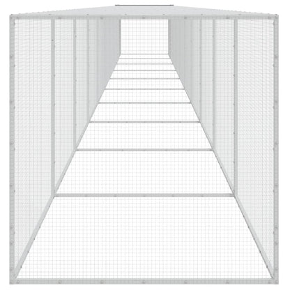 Kippenhok met dak 1003x98x90 cm gegalvaniseerd staal lichtgrijs