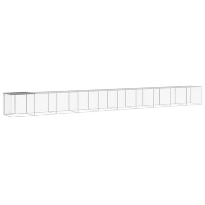 Kippenhok met dak 1003x98x90 cm gegalvaniseerd staal lichtgrijs
