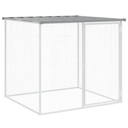 Kippenhok met dak 803x98x90 cm gegalvaniseerd staal lichtgrijs