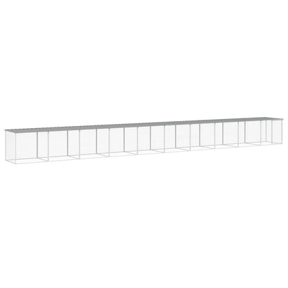 Kippenhok met dak 1003x98x90 cm gegalvaniseerd staal lichtgrijs