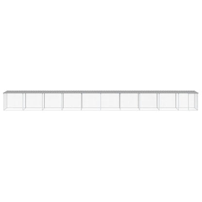 Kippenhok met dak 1003x98x90 cm gegalvaniseerd staal lichtgrijs