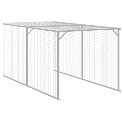 Kippenhok met ren 110x405x110 cm gegalvaniseerd staal antraciet