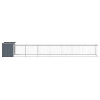 Kippenhok met ren 110x813x110 cm gegalvaniseerd staal antraciet