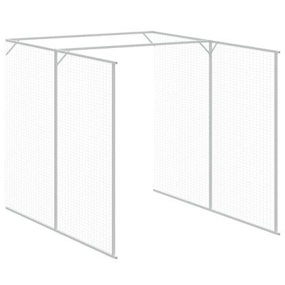 Hondenhok met ren 165x455x181 cm staal lichtgrijs