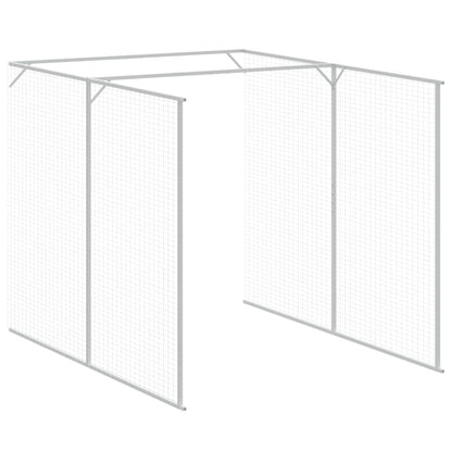 Hondenhok met ren 165x863x181 cm staal lichtgrijs