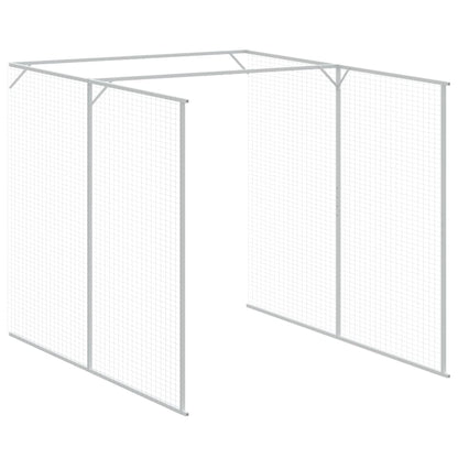 Hondenhok met ren 165x1271x181 cm staal lichtgrijs