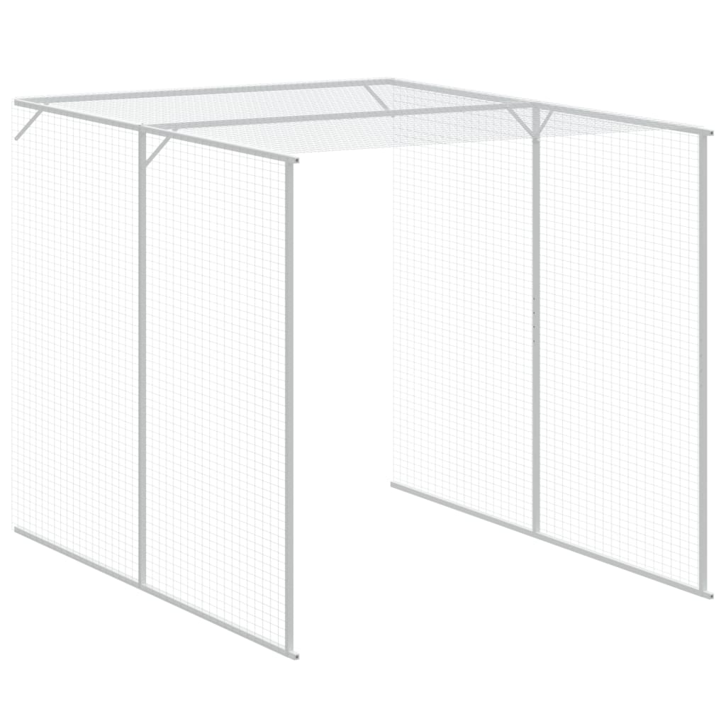 Kippenhok met ren 165x455x181 cm gegalvaniseerd staal antraciet