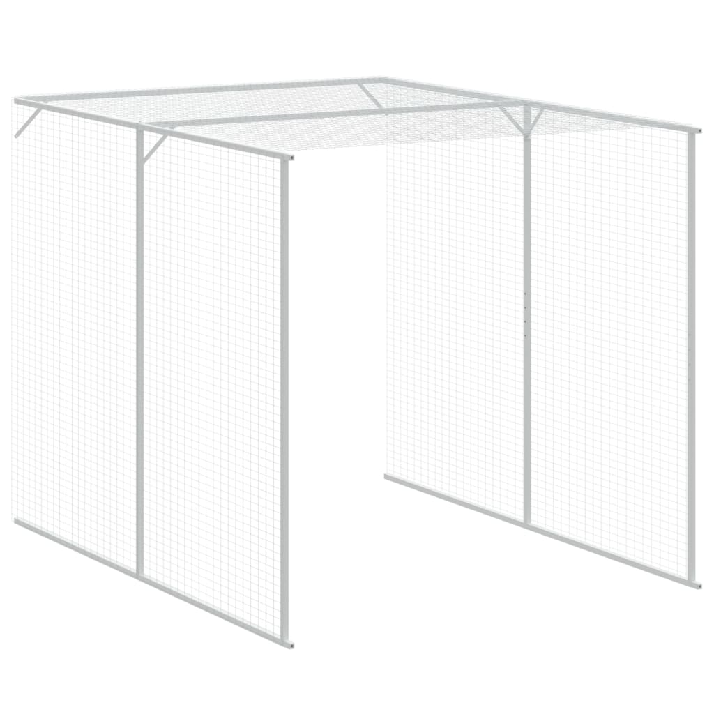 Kippenhok met ren 165x659x181 cm gegalvaniseerd staal antraciet