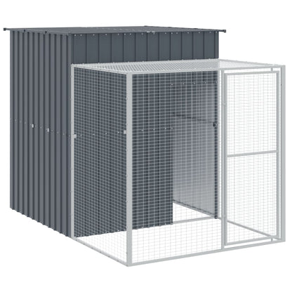 Kippenhok met ren 165x863x181 cm gegalvaniseerd staal antraciet
