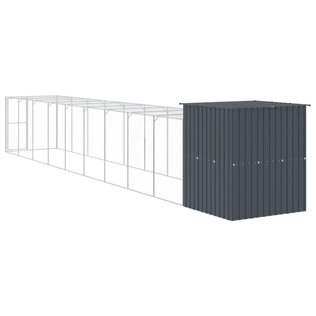 Kippenhok met ren 165x1067x181 cm staal antraciet