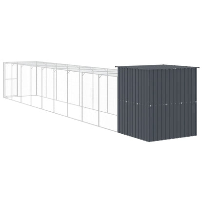 Kippenhok met ren 165x1067x181 cm staal antraciet