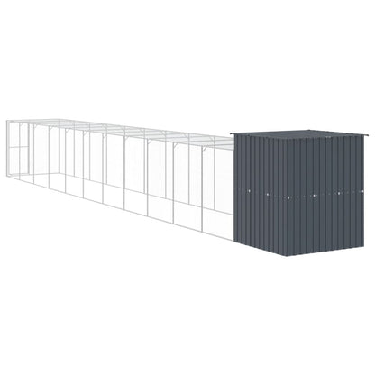 Kippenhok met ren 165x1271x181 cm staal antraciet