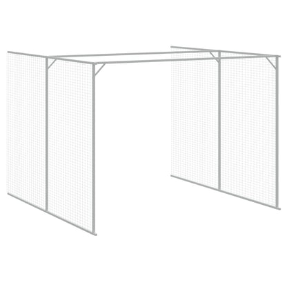 Hondenhok met ren 214x661x181 cm gegalvaniseerd staal antraciet