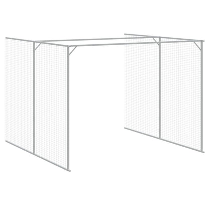 Hondenhok met ren 214x1069x181 cm staal lichtgrijs