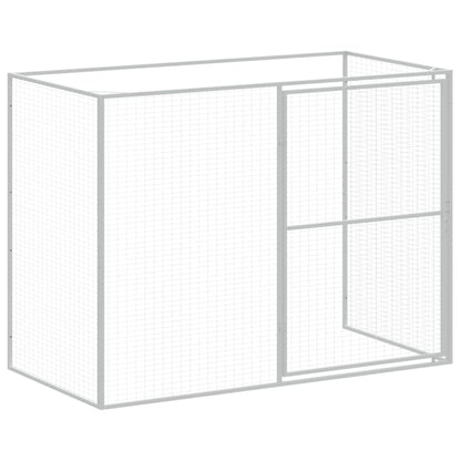 Hondenhok met ren 214x1069x181 cm staal lichtgrijs