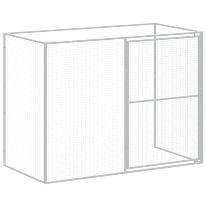 Hondenhok met ren 214x1273x181 cm staal lichtgrijs