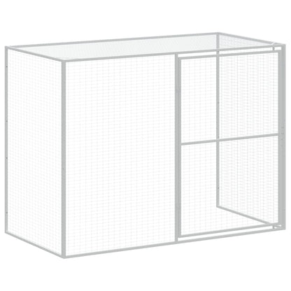 Hondenhok met ren 214x661x181 cm staal lichtgrijs