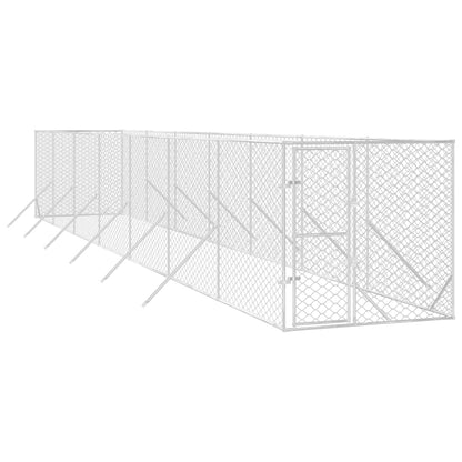 Hondenkennel voor buiten 2x14x2 m gegalvaniseerd staal zilver