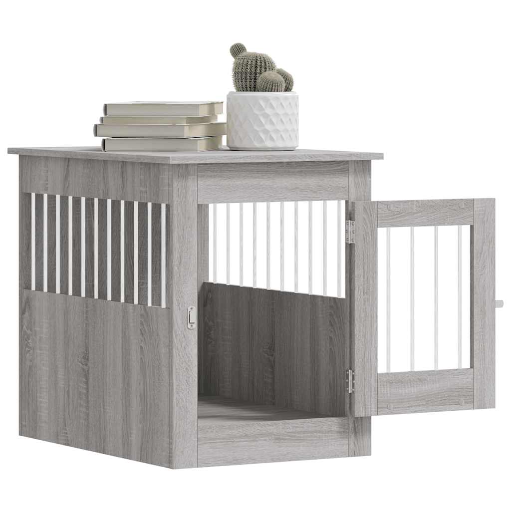 Hondenbench 55 x 80 x 68 cm bewerkt hout grijs sonoma