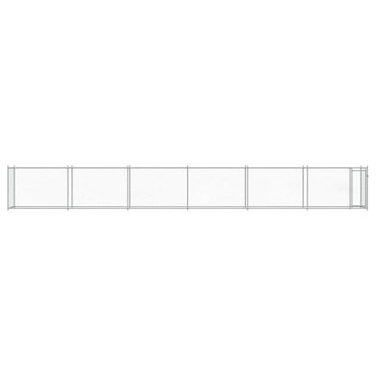 Hondenhok met deur 12x2x1,5 m gegalvaniseerd staal grijs