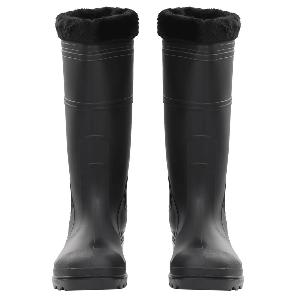 Regenlaarzen met verwijderbare sokken maat 45 PVC zwart